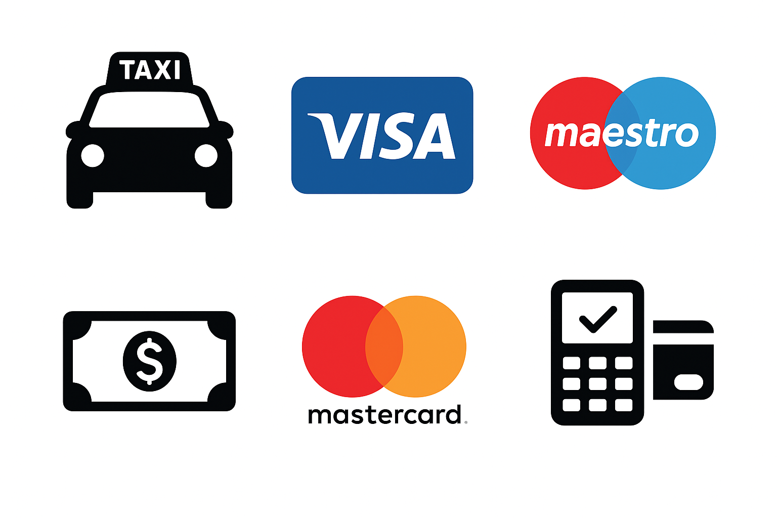 Betalen met Visa, Mastercard, Maestro of contant